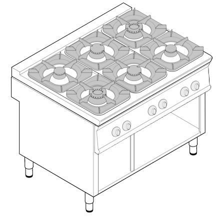 Плита газовая Tecnoinox PCG12FG9