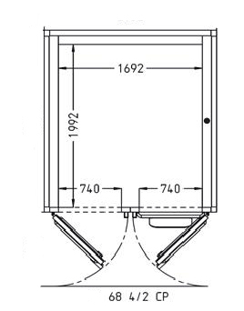 Шкаф расстоечный  Pavailler  CF 68 4/2 CP 60X80 2 двери 4 тележки